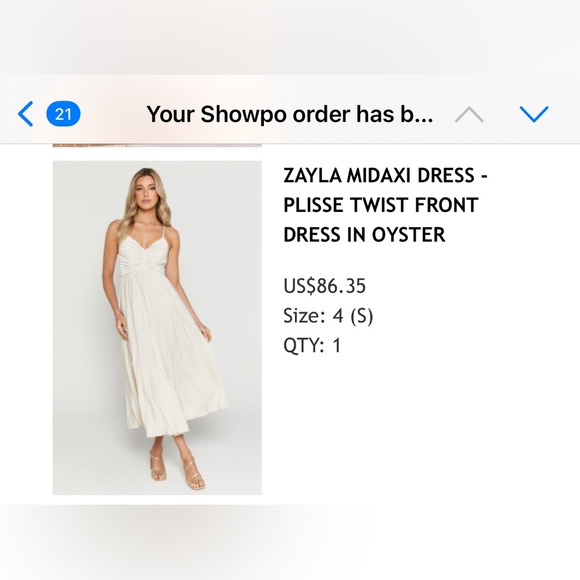 Showpo Zayla Midi Dress - size Small - color Oyster - Picture 3 of 5